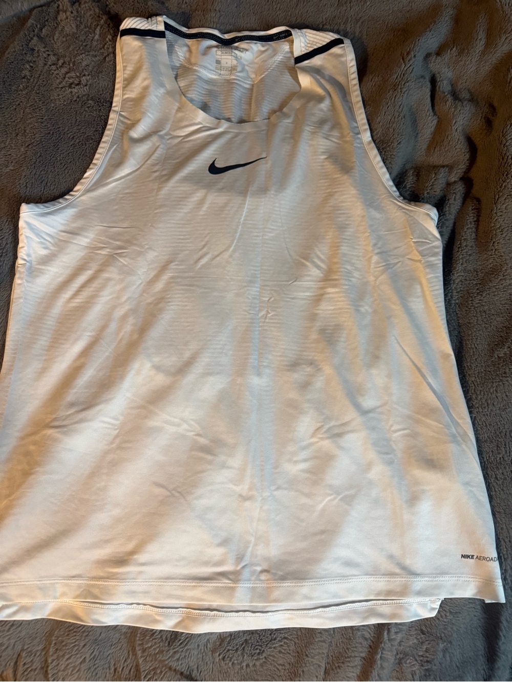 Nike White Performance Tank with Black Trim
